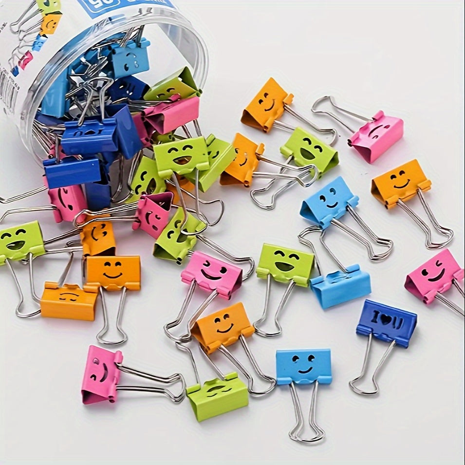 20pcs Creative hollowed out long tail clip, smiling face ticket clip, colorful folder, creative ledger clip,The best gifts for back to school season, Halloween, Thanksgiving, Christmas, and New Year