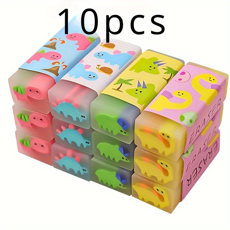 Cute Dinosaur Pencil Erasers 5pcs - Funny Cartoon Rubber Erasers for Youngsters, Perfect for School And Drawing