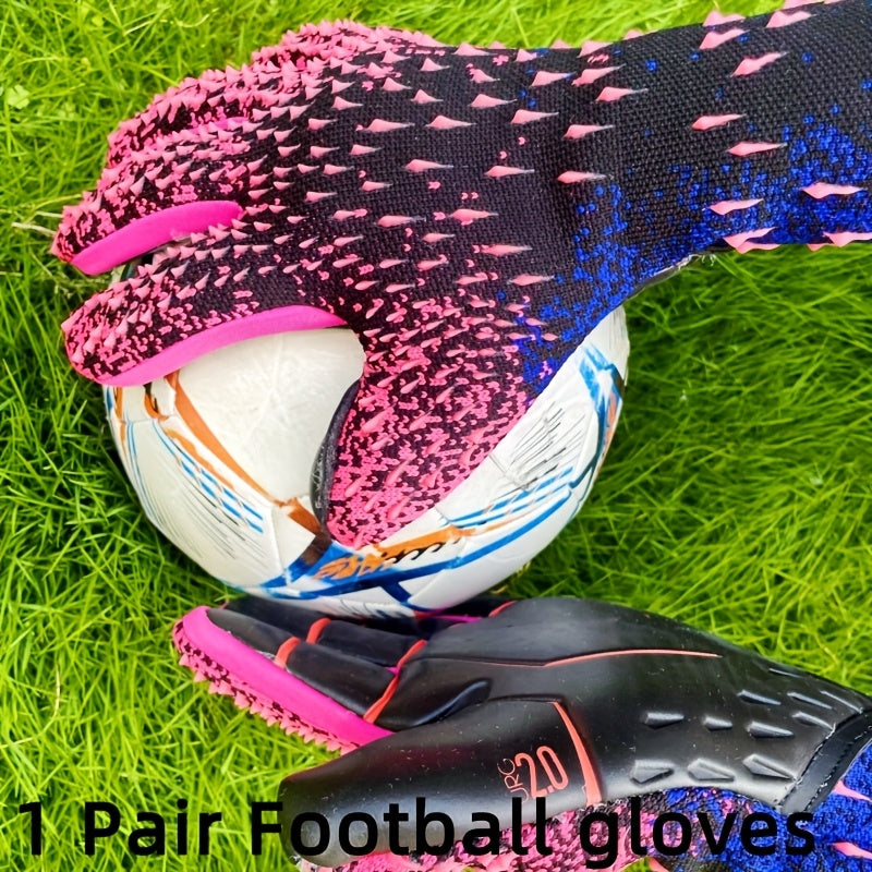 1 Pair Thick 3.5MM Soccer Goalkeeper Gloves | Soft Latex Material, Unisex Outdoor Sports Training Gloves, Knit Fabric, All-season Use