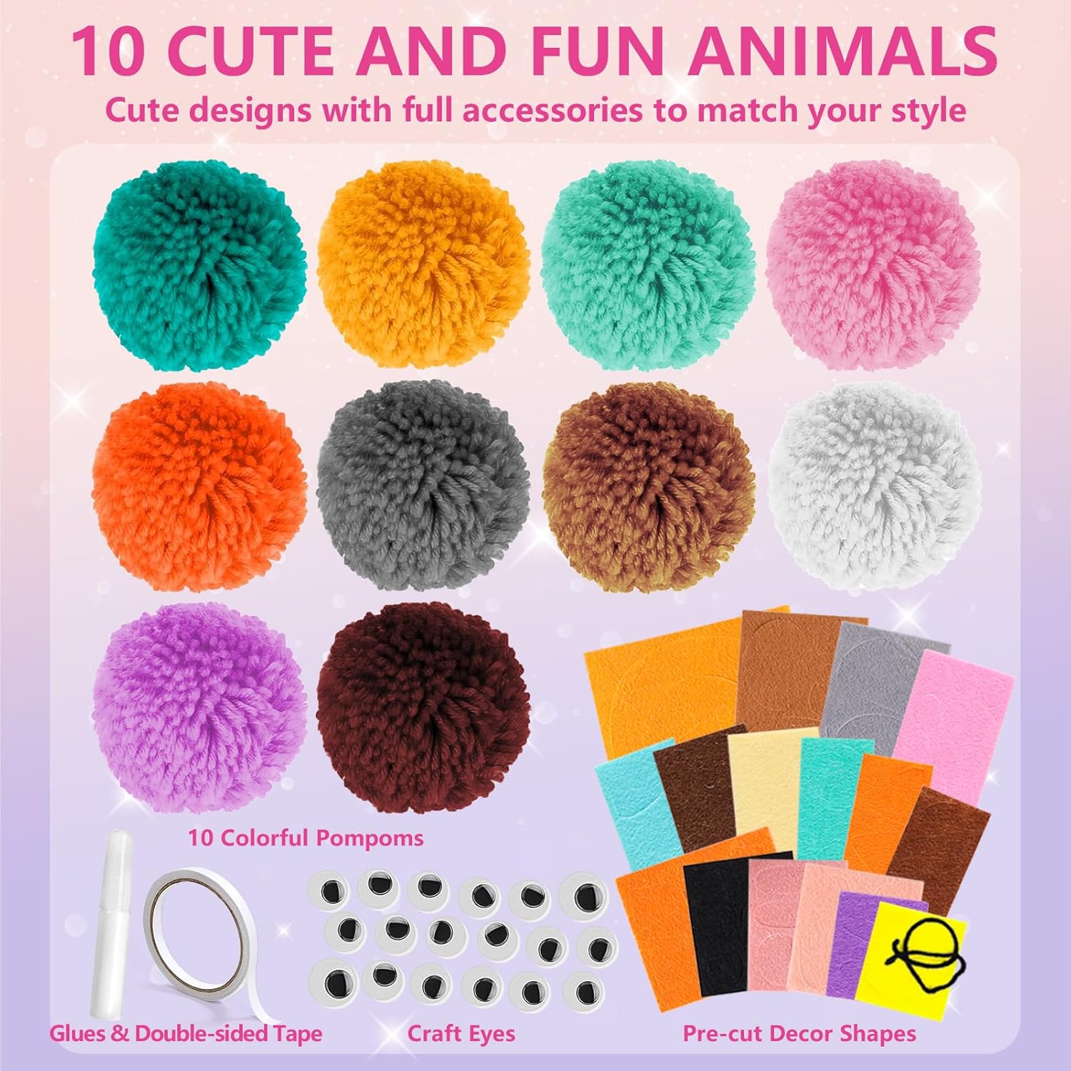 DIY Pom Pom Animal Craft Kit