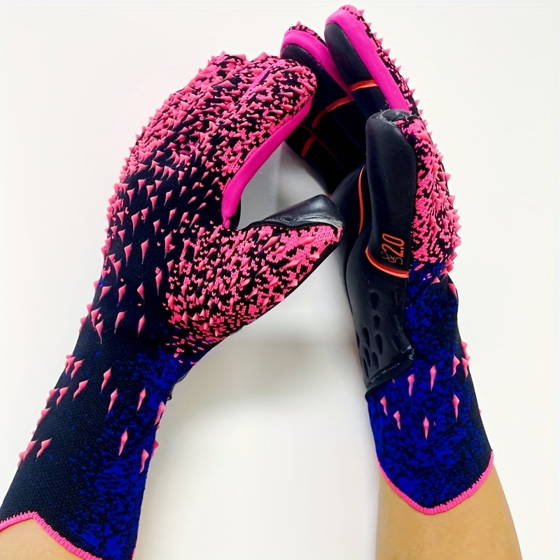 1 Pair Thick 3.5MM Soccer Goalkeeper Gloves | Soft Latex Material, Unisex Outdoor Sports Training Gloves, Knit Fabric, All-season Use