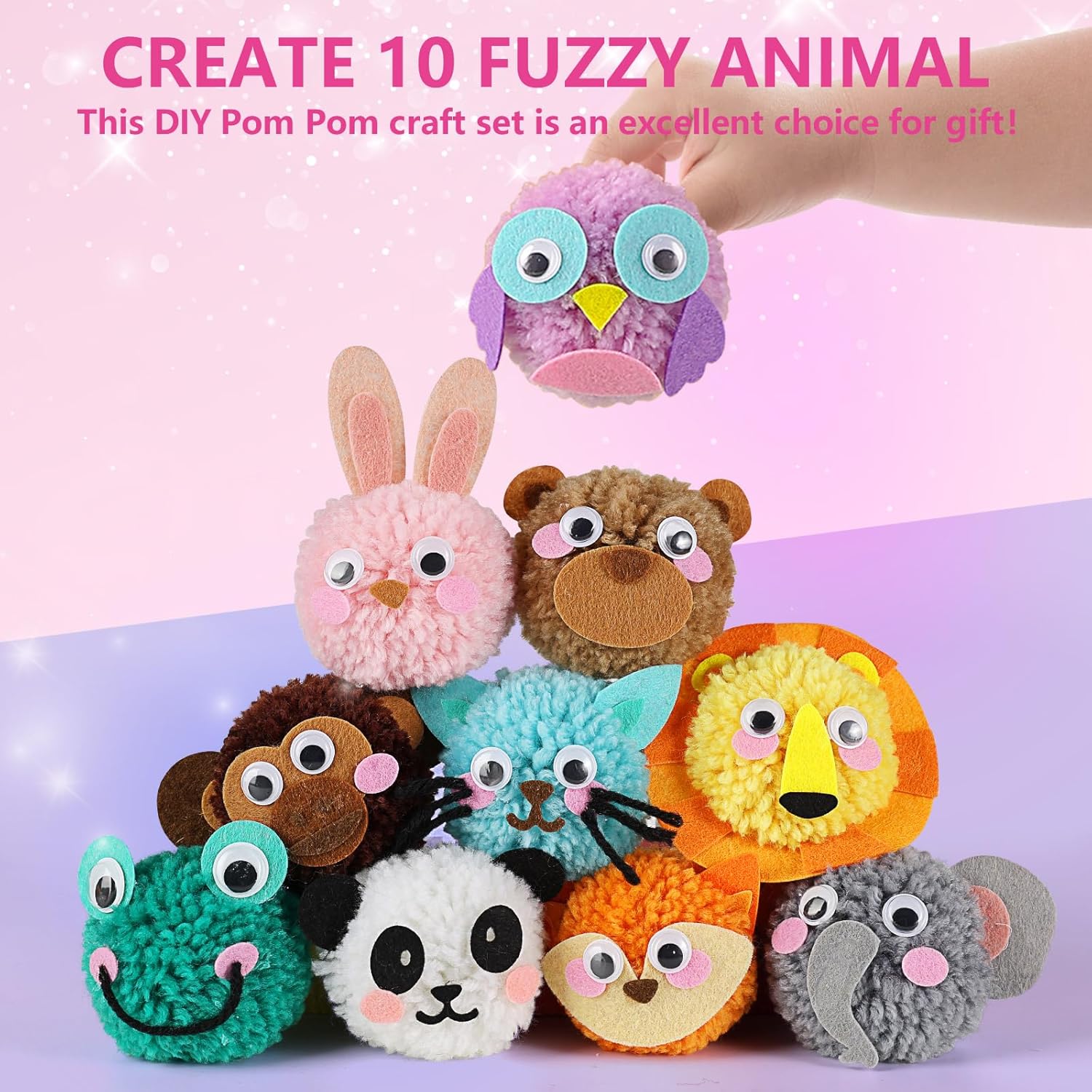 DIY Pom Pom Animal Craft Kit