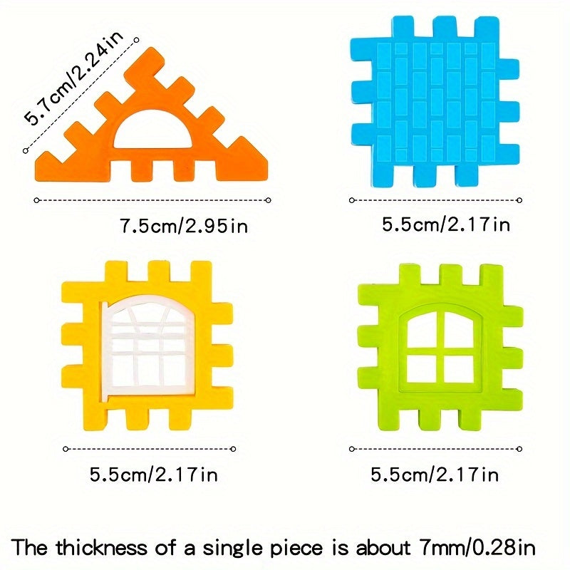 [Educational Blocks] 50/100/130pcs Educational Building Blocks Set | Large Size Creative Building Blocks, Intelligent Development Functions, Educational DIY Assembly Toys | Stimulate Creativity, Classroom Prizes, Birthday Gif
