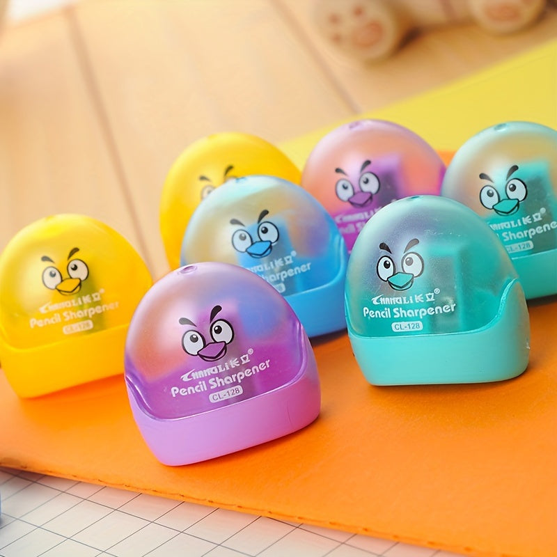 4pcs Manual Pencil Sharpener - Fun Chick Characteristic Pencil Sharpener Single Hole Compact Handheld Design, Suitable for Students, Classroom, and Home Office