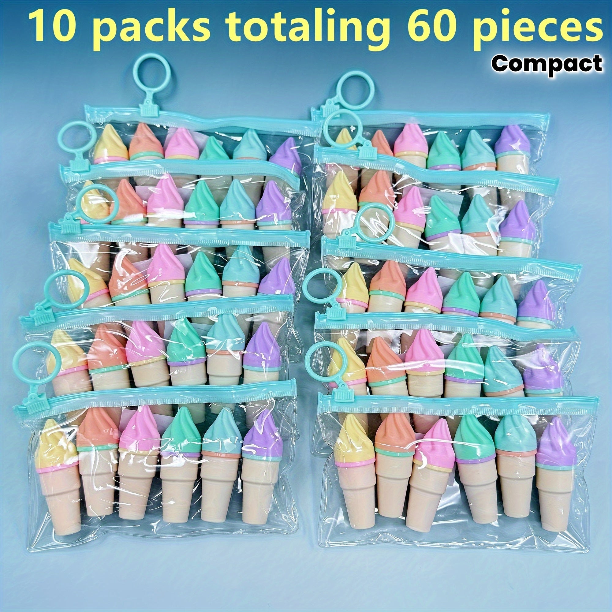 30/60pcs Sweet Cone Highlighter Pens - Vibrant Water-Based Ink Markers, Compact & Portable with Elastic Closure, 5 Assorted Colors for Journaling, Doodling, Note-Taking - School, Office Supplies, Classroom Rewards, Holiday Gi