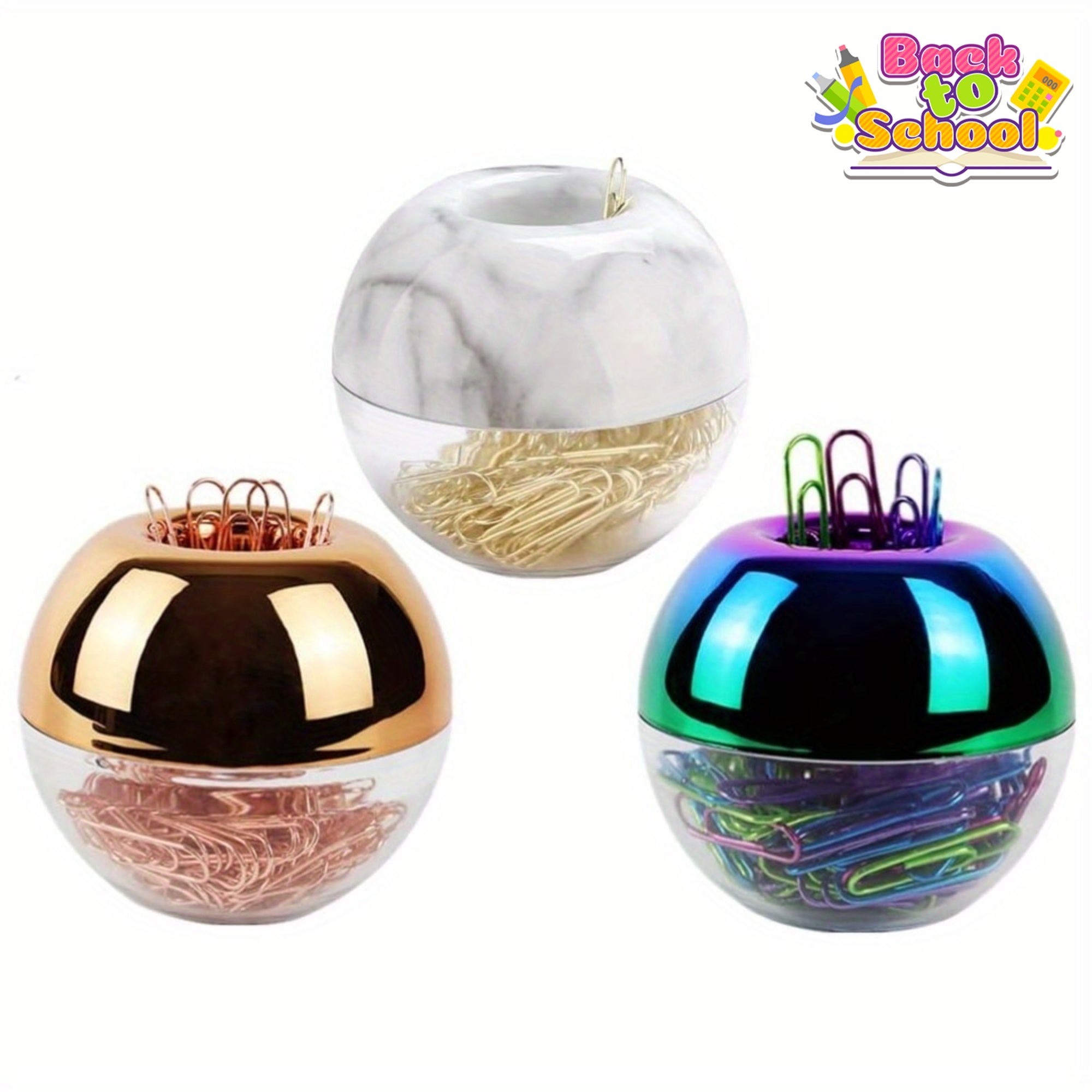 100pcs 28mm Paper Clips in Round Paper Clip Dispenser Holder with Magnetic Lid Ring for Office School Home Organizer Accessories Gift Idea