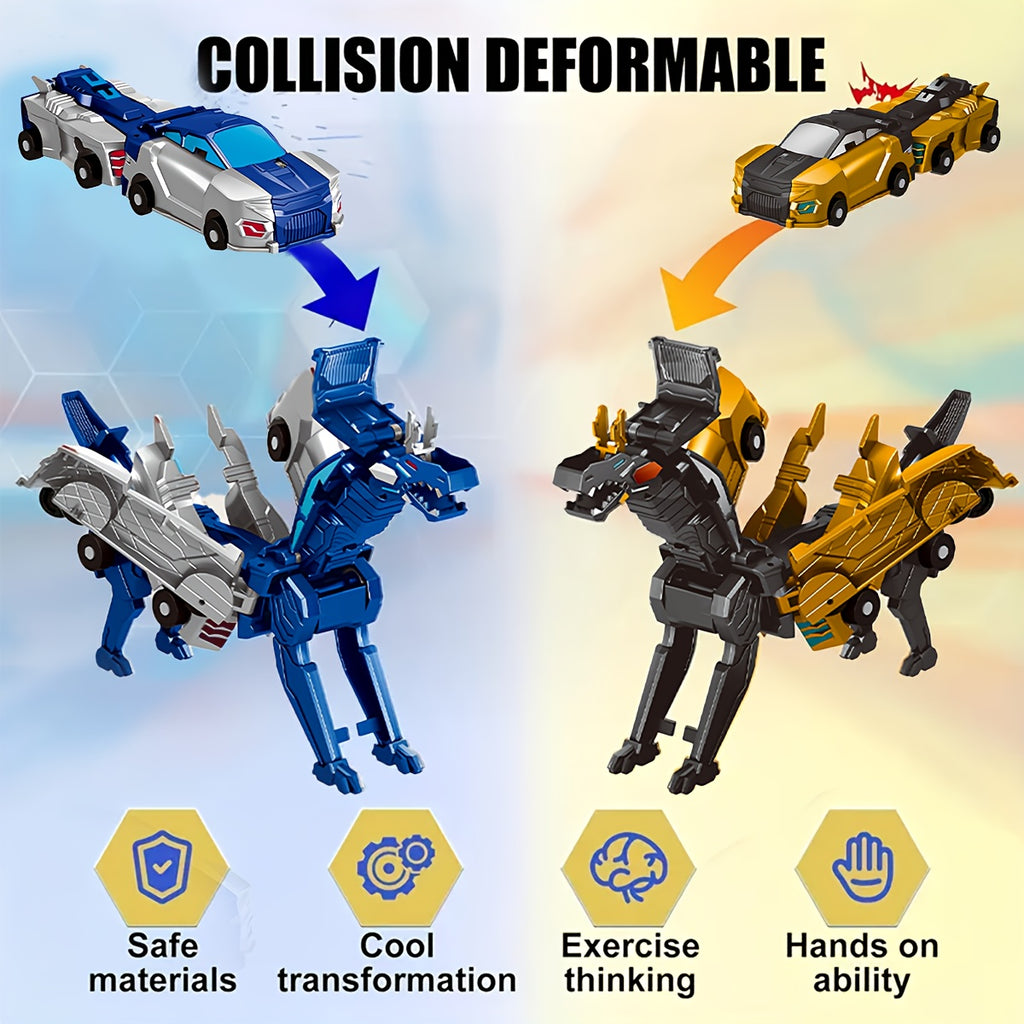 Dinosaur Car Toy with Magnetic Features - Manual Activation for Dinosaur And Car Transformation, No Batteries Required - Ideal Birthday And Christmas Present for Kids, Party Gifts, Creative Play