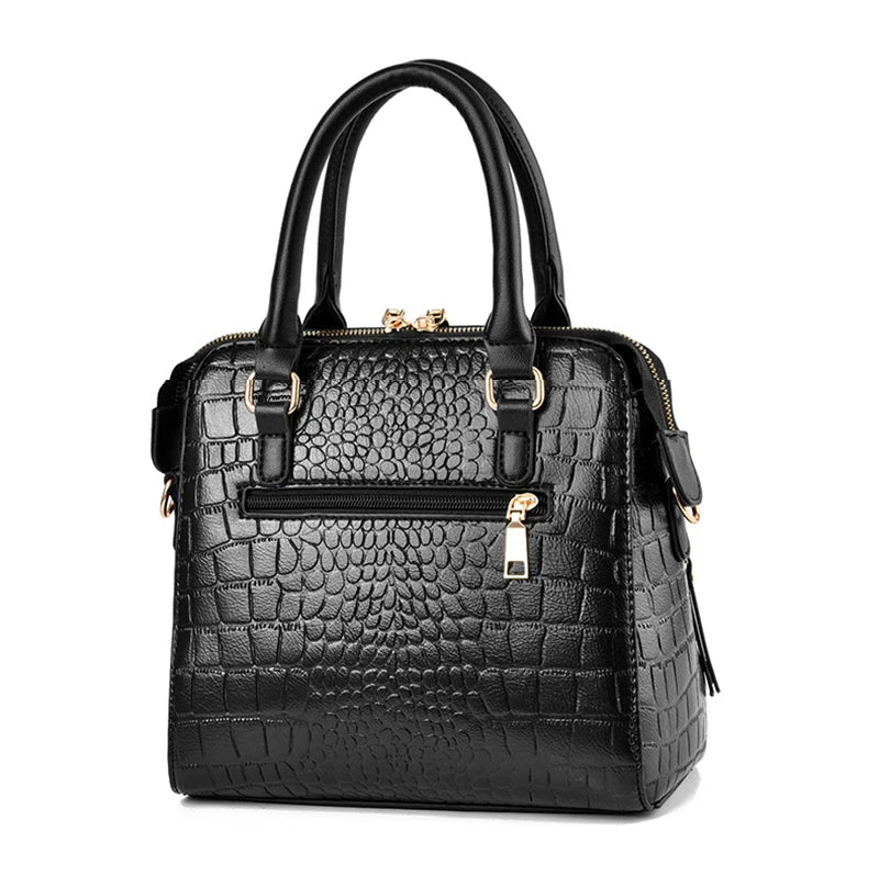 CROVÉ - 
Yogodlns Luxury Crocodile Pattern Handbag Women Winter New PU Leather Tassel Shoulder Bag Brands Design Handle Bag Lady Purse