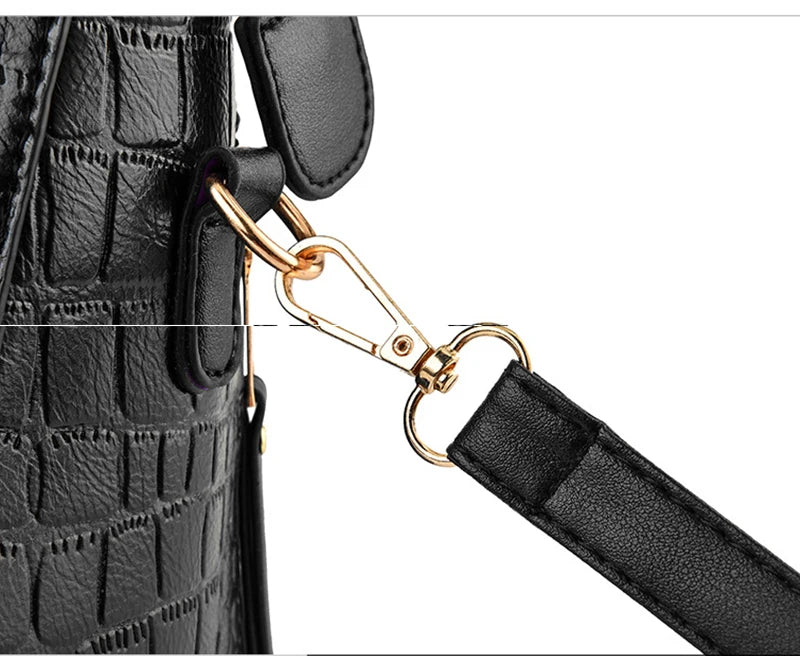 CROVÉ - 
Yogodlns Luxury Crocodile Pattern Handbag Women Winter New PU Leather Tassel Shoulder Bag Brands Design Handle Bag Lady Purse