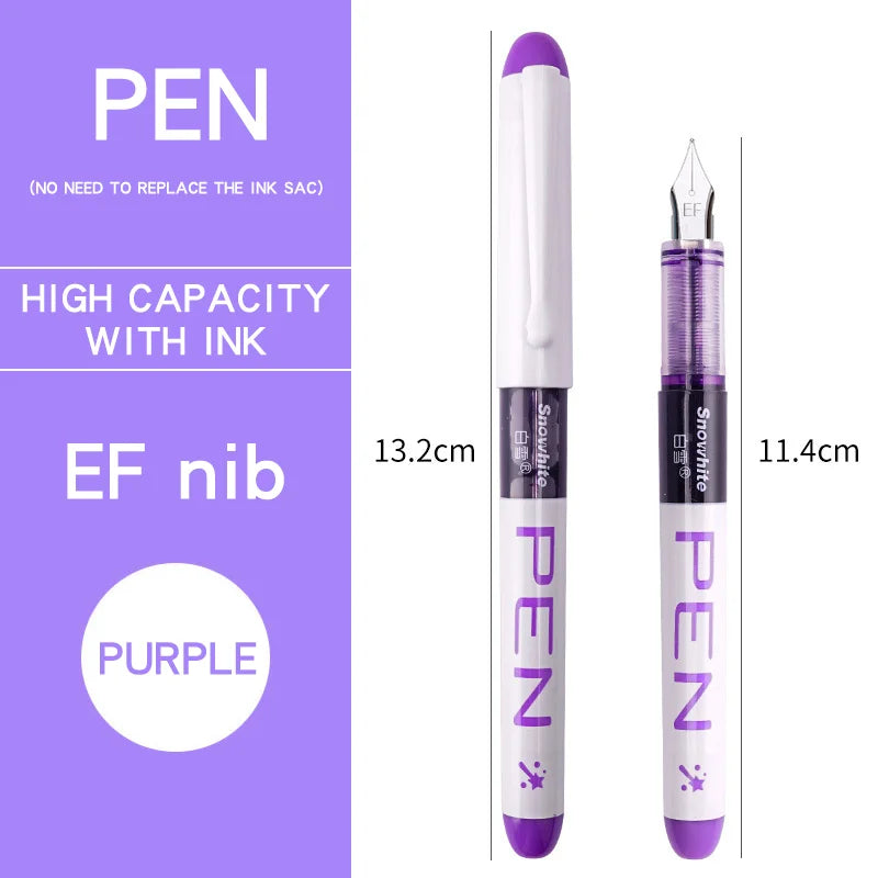 0.38/0.5mm Fountain Pen Writing Large Ink Officeschool Supplies 8 Colors 2022 Stationery Set Kawaii Gift Fashion EF F Nib 03967