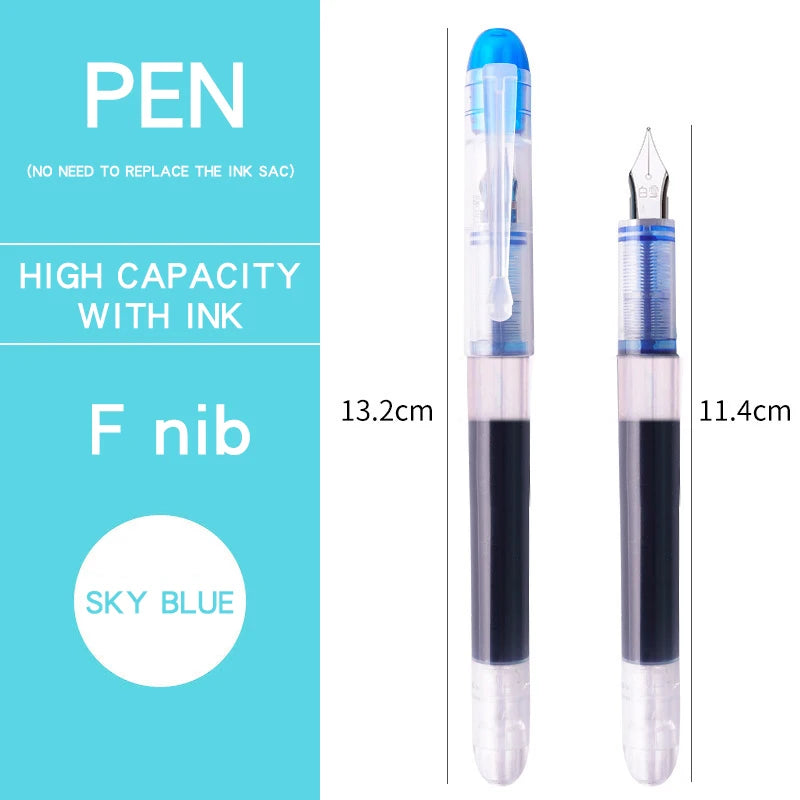 0.38/0.5mm Fountain Pen Writing Large Ink Officeschool Supplies 8 Colors 2022 Stationery Set Kawaii Gift Fashion EF F Nib 03967
