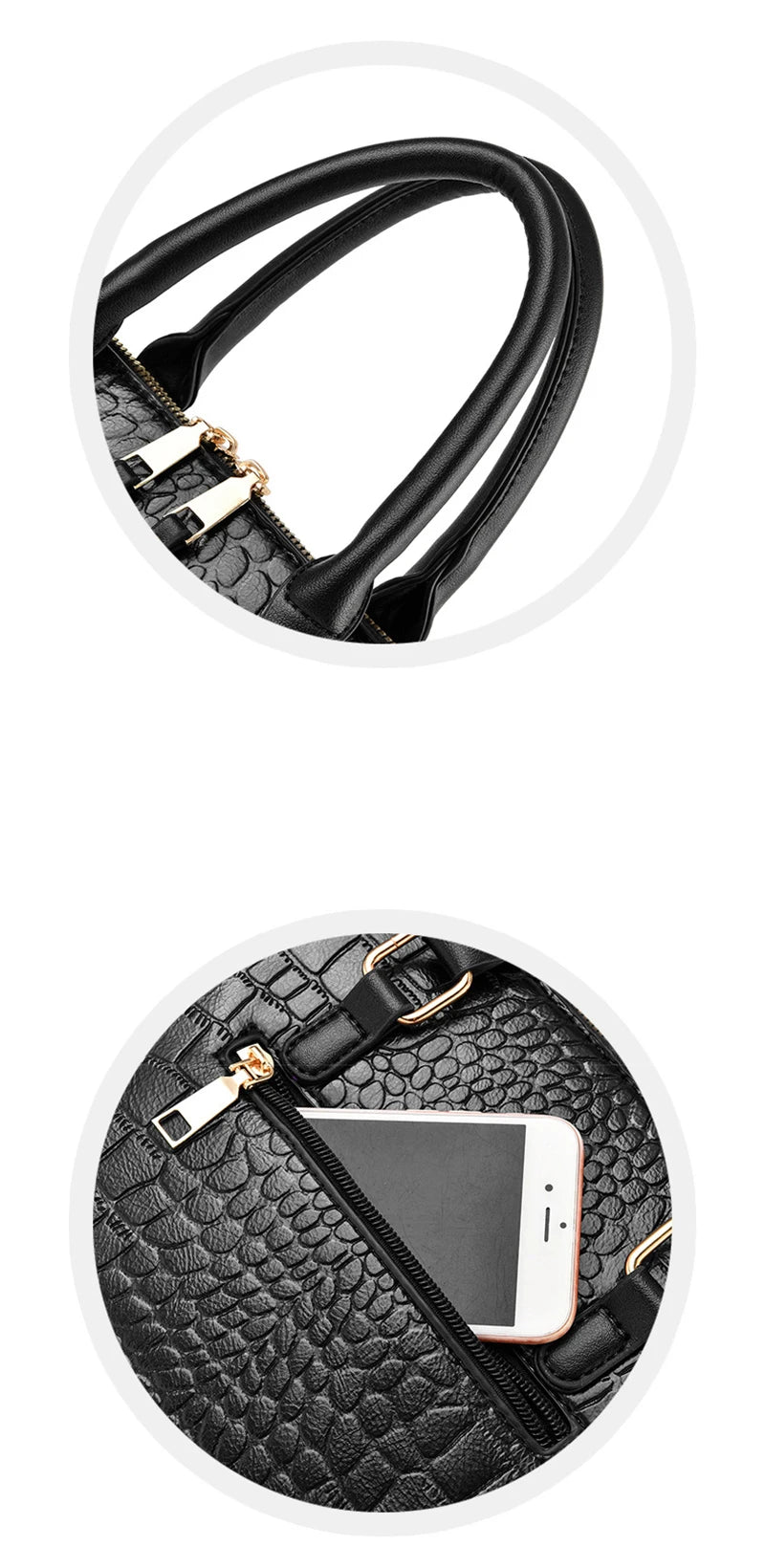 CROVÉ - 
Yogodlns Luxury Crocodile Pattern Handbag Women Winter New PU Leather Tassel Shoulder Bag Brands Design Handle Bag Lady Purse