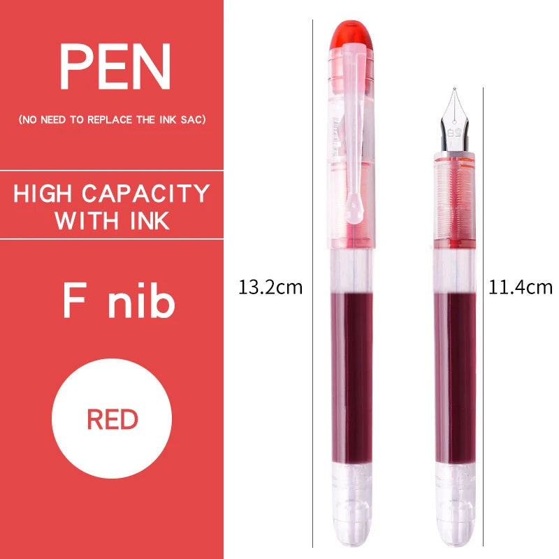 0.38/0.5mm Fountain Pen Writing Large Ink Officeschool Supplies 8 Colors 2022 Stationery Set Kawaii Gift Fashion EF F Nib 03967
