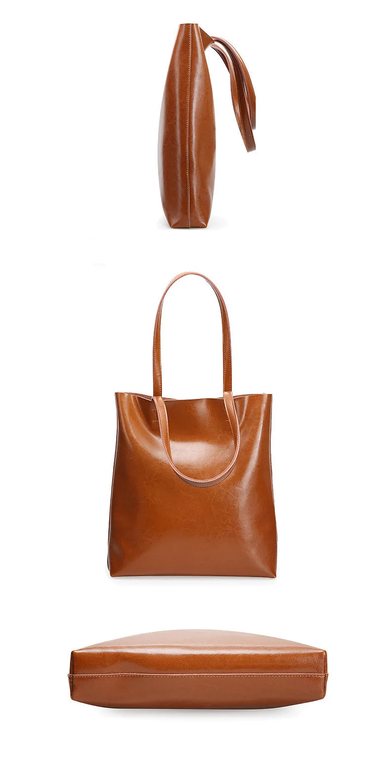 ARLEN - 
Cow Leather Bag Ladies Genuine Leather Handbags Big Women Bag Large Vintage Female 2023 Office Hand Shoulder Bags For Women Tote