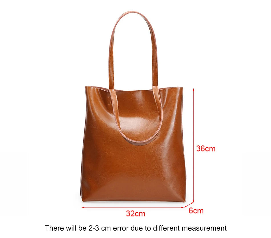 ARLEN - 
Cow Leather Bag Ladies Genuine Leather Handbags Big Women Bag Large Vintage Female 2023 Office Hand Shoulder Bags For Women Tote