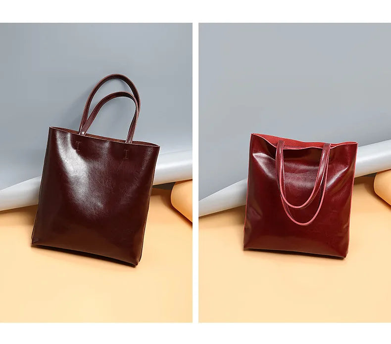 ARLEN - 
Cow Leather Bag Ladies Genuine Leather Handbags Big Women Bag Large Vintage Female 2023 Office Hand Shoulder Bags For Women Tote