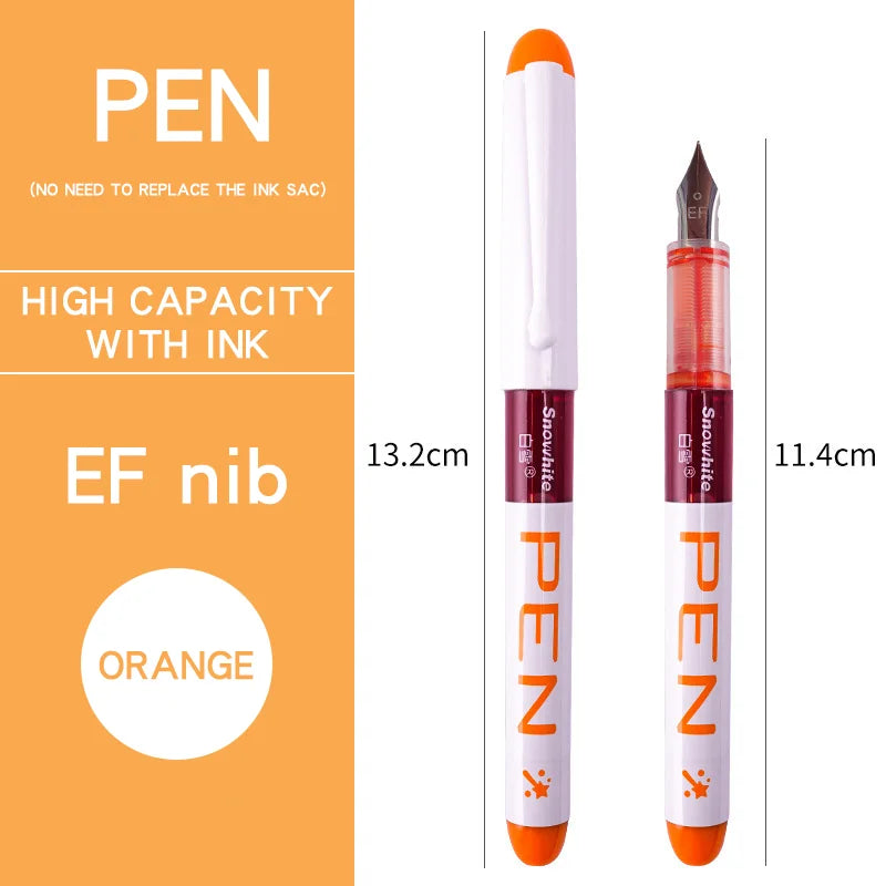 0.38/0.5mm Fountain Pen Writing Large Ink Officeschool Supplies 8 Colors 2022 Stationery Set Kawaii Gift Fashion EF F Nib 03967