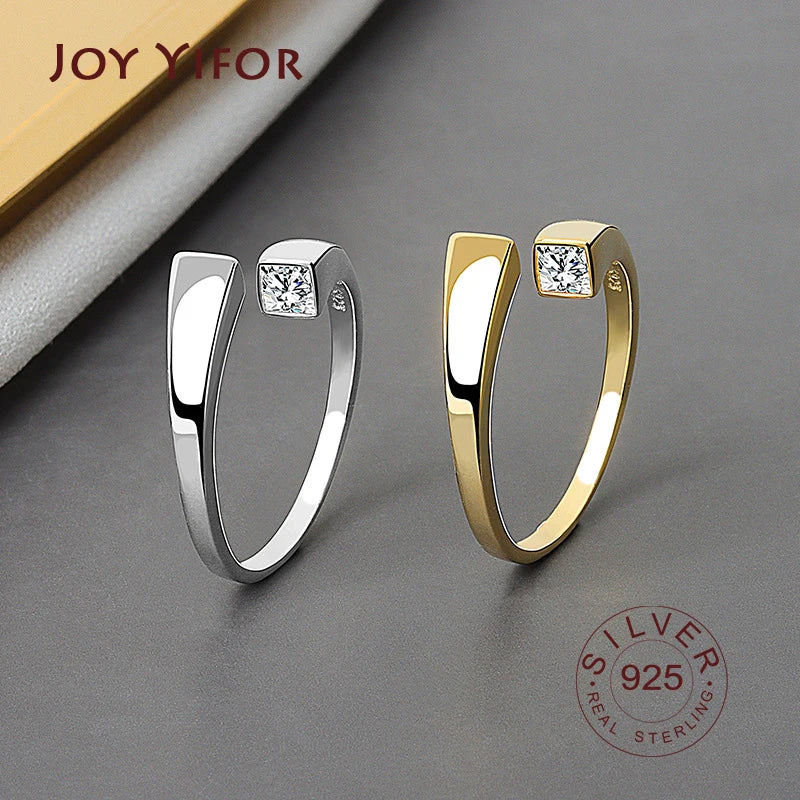 Zirella - Real 925 Sterling Silver Rings For Women vintage zircon open round Engagement Rings Silver 925 Jewelry Anillos Mujer