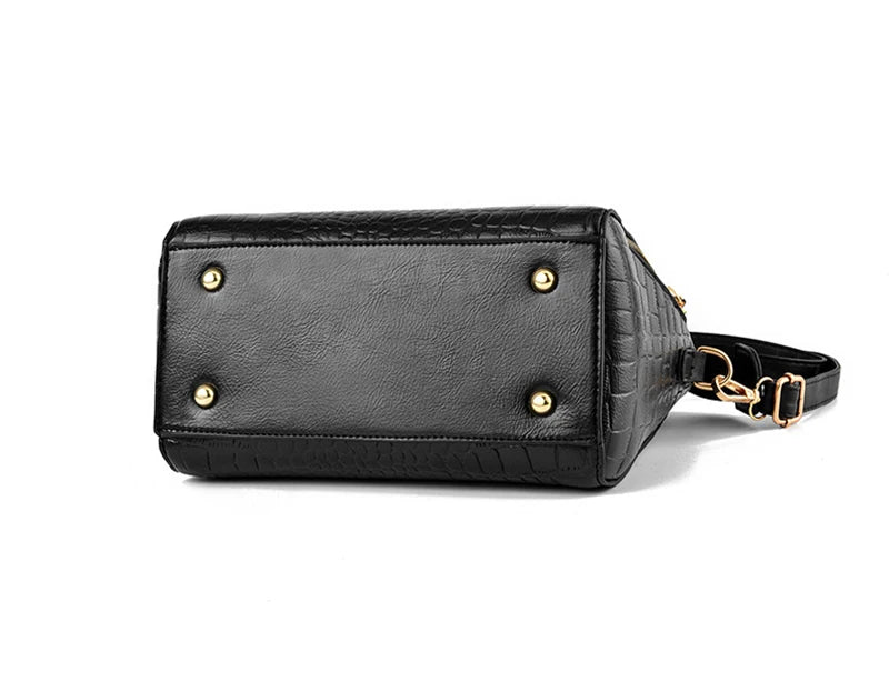 CROVÉ - 
Yogodlns Luxury Crocodile Pattern Handbag Women Winter New PU Leather Tassel Shoulder Bag Brands Design Handle Bag Lady Purse