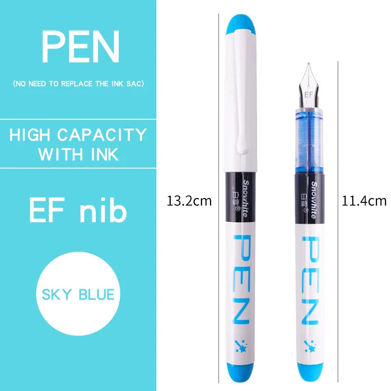 0.38/0.5mm Fountain Pen Writing Large Ink Officeschool Supplies 8 Colors 2022 Stationery Set Kawaii Gift Fashion EF F Nib 03967