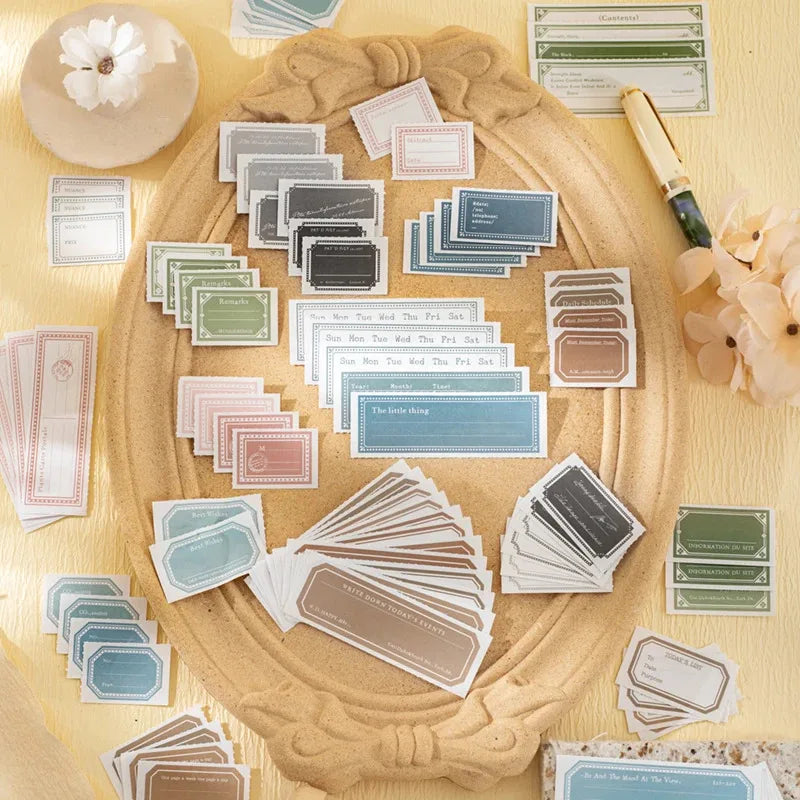 Journal GO 30pcs Vintage Label Paper Sticker Tag Scrapbooking Junk Journal Kits Crafts Classification Retro Label Stickers