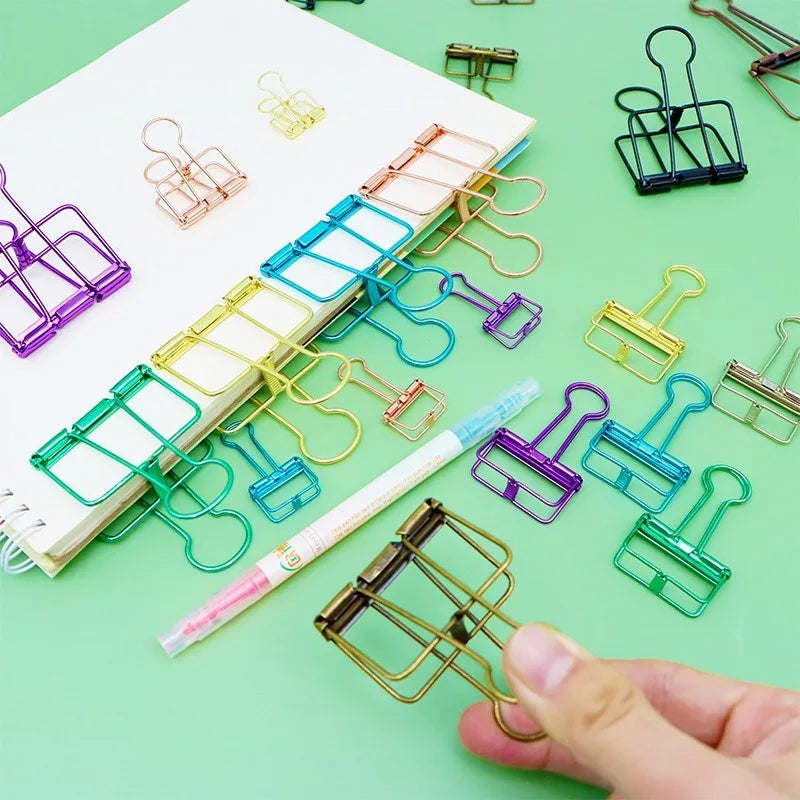 5PCS Paper Metal Diary Clip Office Kawaii Binder Note Stationery Clips Notebook Clip Stationery Cute HXZ05