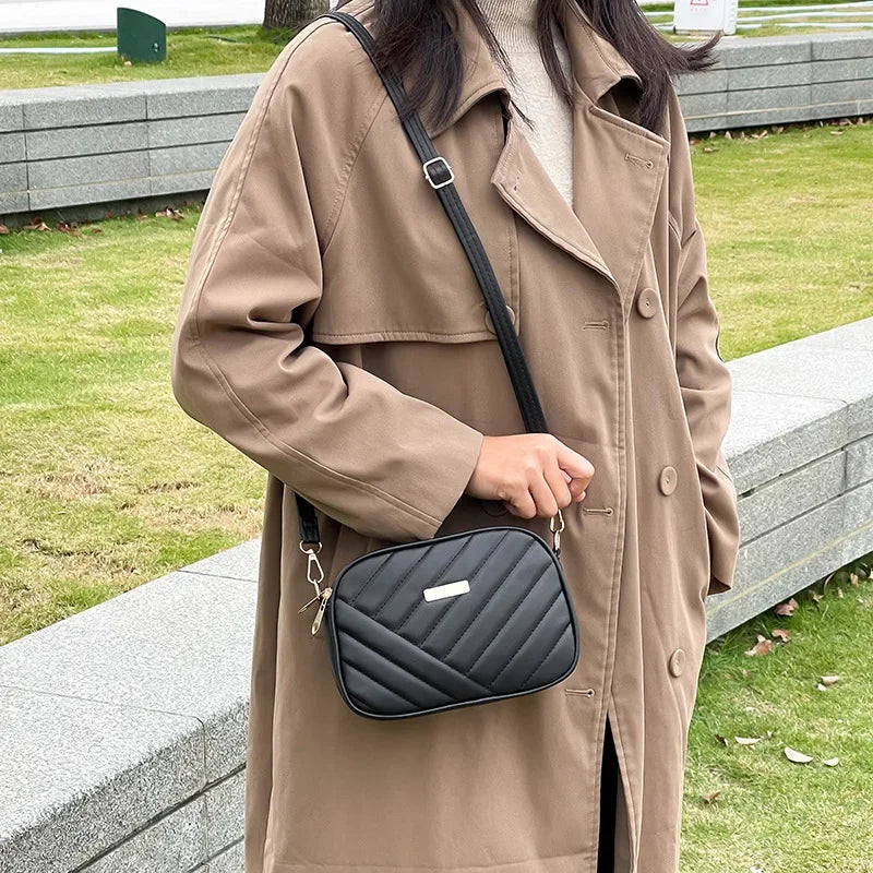 SENA - 
Fashion Women's Small Crossbody Bag PU Leather Messenger Bags Zipper Handbags Luxury Designer Purse Summer Travel Bag for Female