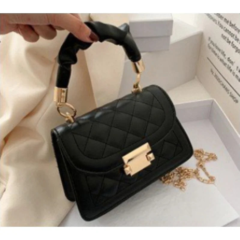 AURA Bag - 
Grid pattern tote bag women's buckle decoration flap wallet fashion PU leather crossbody bag high quality bag