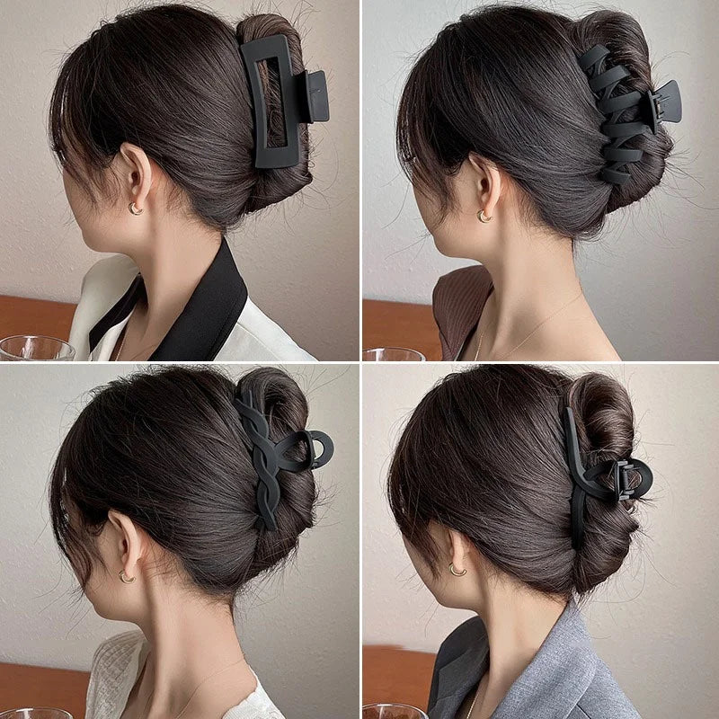 Clawra - Black Series big Hair Clip for women Simplicity Ponytail Clip Women Fashion Shark Clip Girl Hair Clamp
