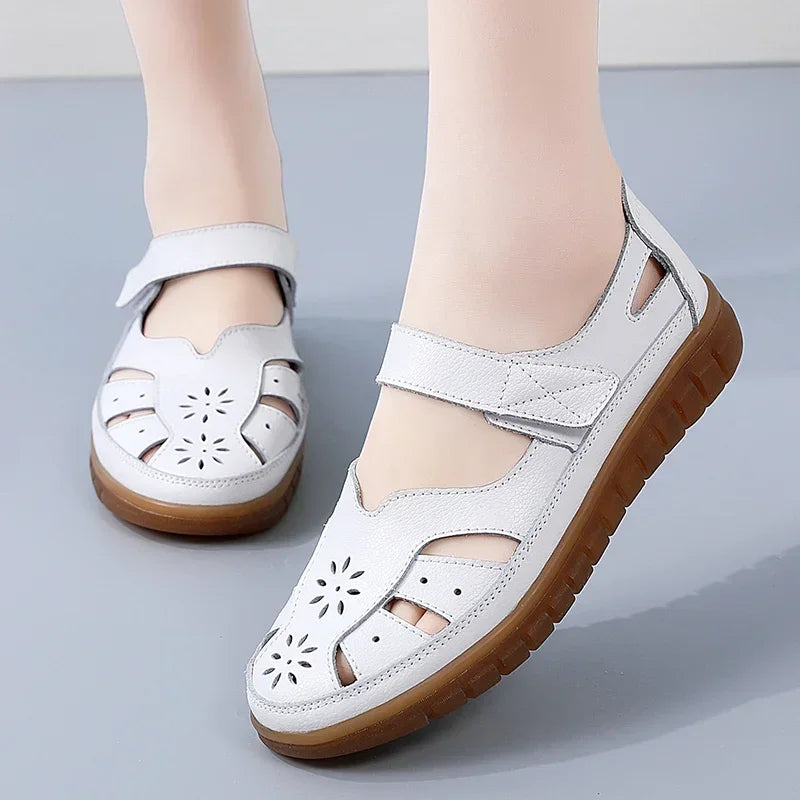 ComfySole - Women Sandals Summer Ladies Girls Comfortable Ankle Hollow Round Toe Sandals Woman Soft Beach Sole Female Shoes for Women