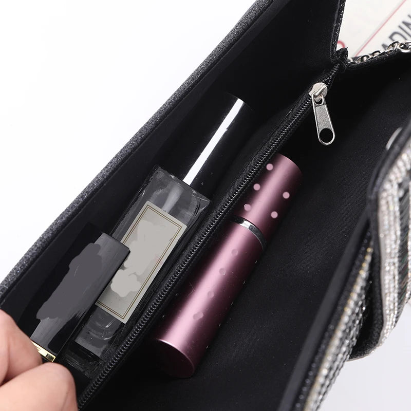 Lunara - 
Factory Direct Sales Stick Diamond Three Discount Dinner Bag Hand Armpit Chain Wedding Party Crystal Evening Clutch Bag