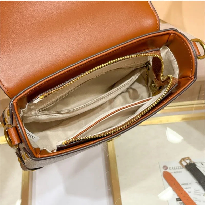ÉLON - 
New minimalist and fashionable small handbag, contrasting color women's bag, high-end carriage crossbody bag, portable box bag