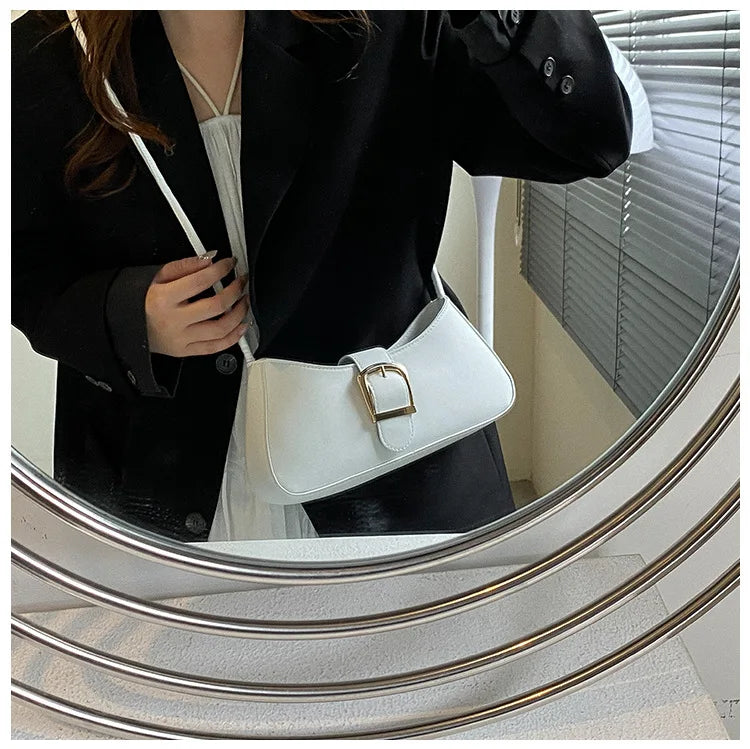 KIRA - 
Women's Shoulder Bag Solid Color Popular Small Bag Trend Summer 2025 New Trendy Crossbody Bag Texture Shoulder Underarm Bag