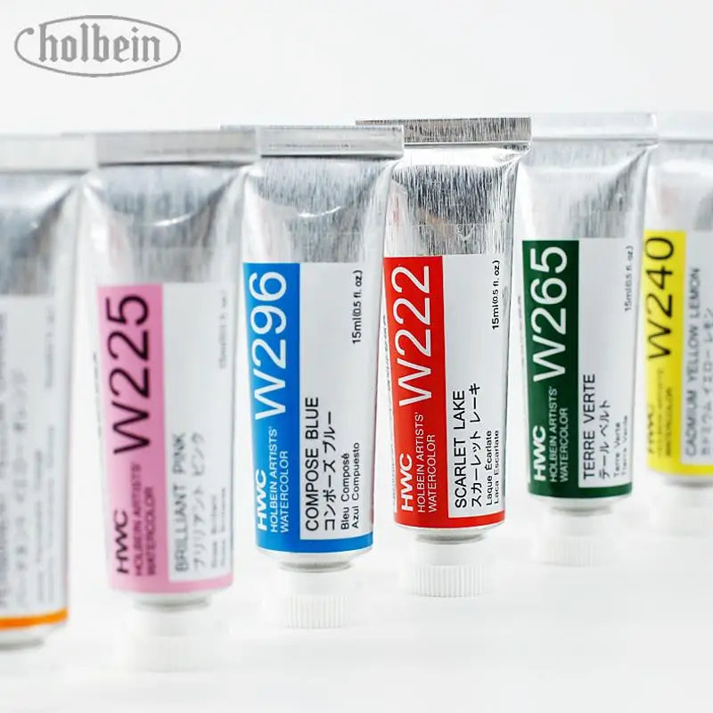 Japan Holbein Series 3 Artists' Transparent Watercolor Paint 15ml/0.5oz Tubes Art Watercolour Professional Drawing Supplies