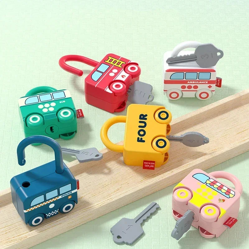 Number Matching Lock Toys Baby Learning Lock with Key Car Games Montessori Educational Toy  Sensory Toys For Kids 1 2 3 Years