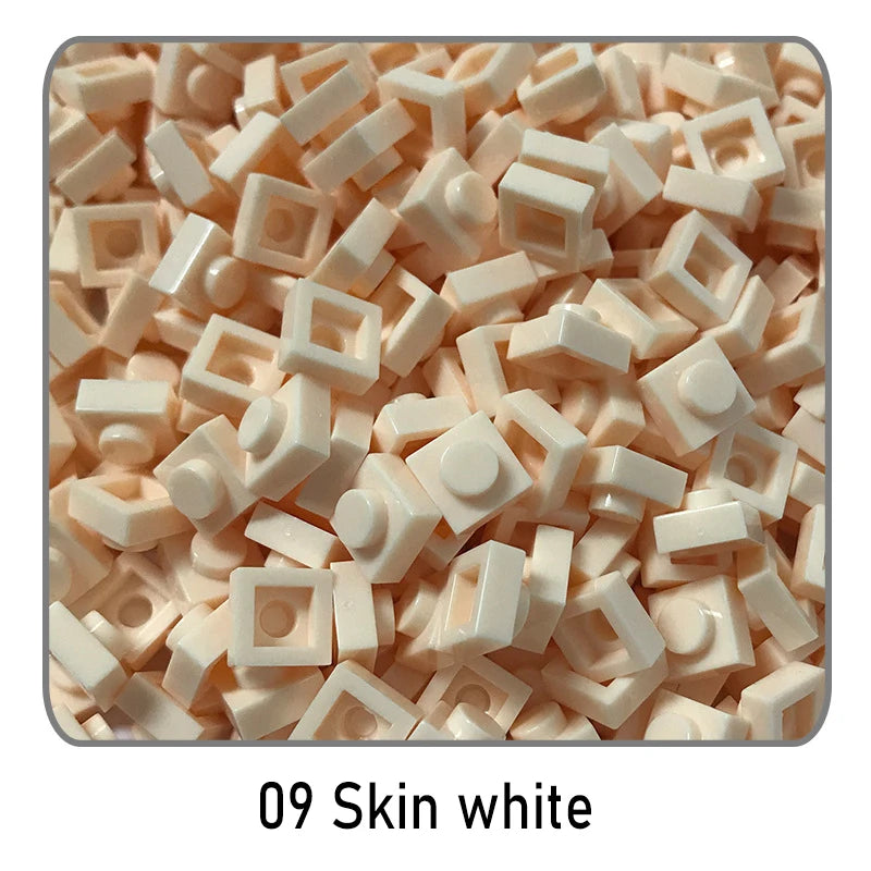 100Pcs DIY Bricks Parts 3024 1x1 Plate Educational Tech Construction Assmble Compatible Block Parts Toys for Child Kids