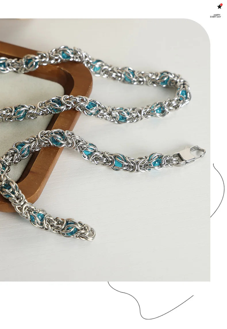 LIORÉ - 
Liora High Quality Stainless Steel Irregularly Chain Necklace Bracelet For Women Men Charm Women's Two Pieces Jewelry Set Gifts