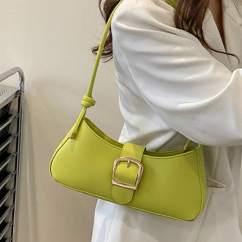 KIRA - 
Women's Shoulder Bag Solid Color Popular Small Bag Trend Summer 2025 New Trendy Crossbody Bag Texture Shoulder Underarm Bag