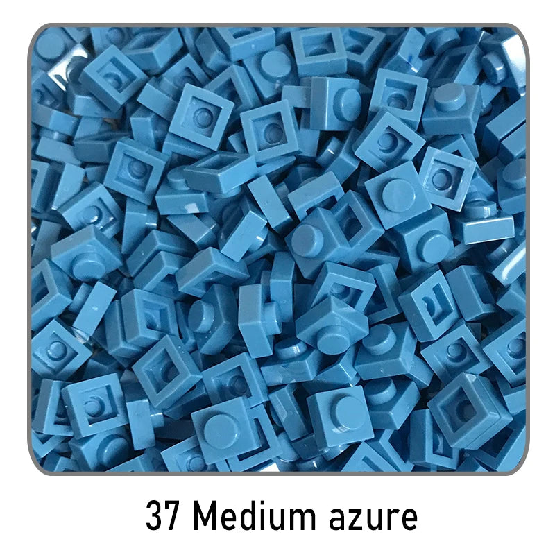 100Pcs DIY Bricks Parts 3024 1x1 Plate Educational Tech Construction Assmble Compatible Block Parts Toys for Child Kids