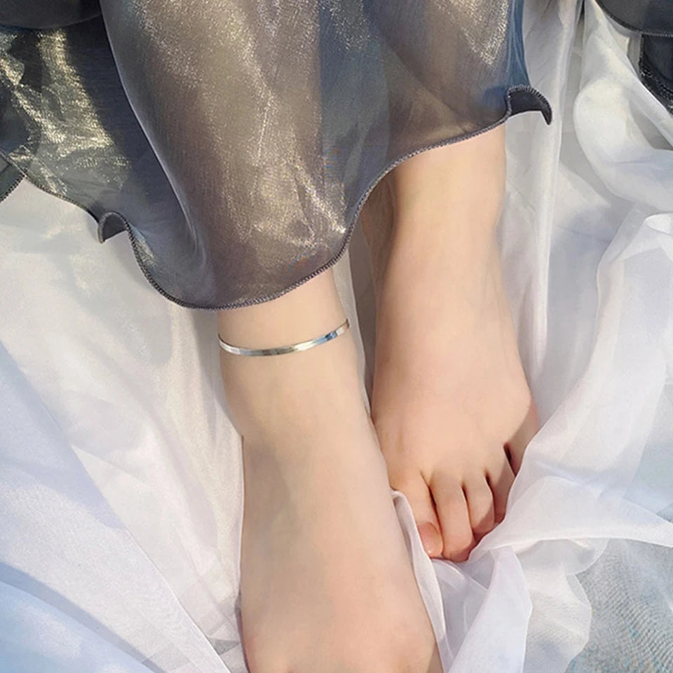 MARLIX - 
eManco Gifts Stainless Steel NotAllergic Men's Blade Chain Wholesale  Silver Color Snake Chain Anklet for Women Beach Chain Ankl