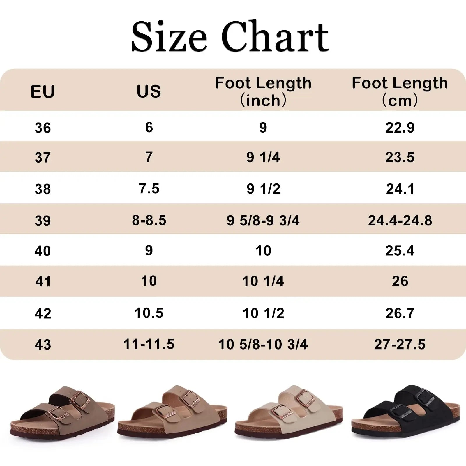 EASYLUX -  Fashion Platform Cork Slippers For Women Men Classic Flats Sandals Summer Unisex Beach Sandals With Adjustable Buckle