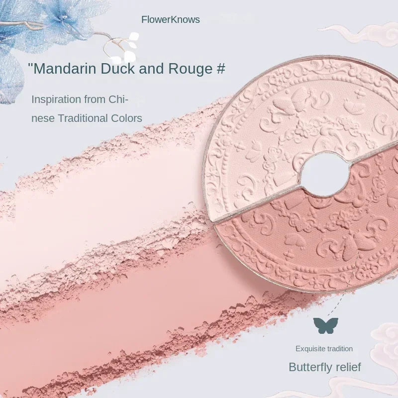 Rosiray - 
Flower Knows Blusher Butterfly Cloud Collar Collection Rouge Box Duo Blush For Dark Skin Peach Makeup For Cheeks Matte Finish