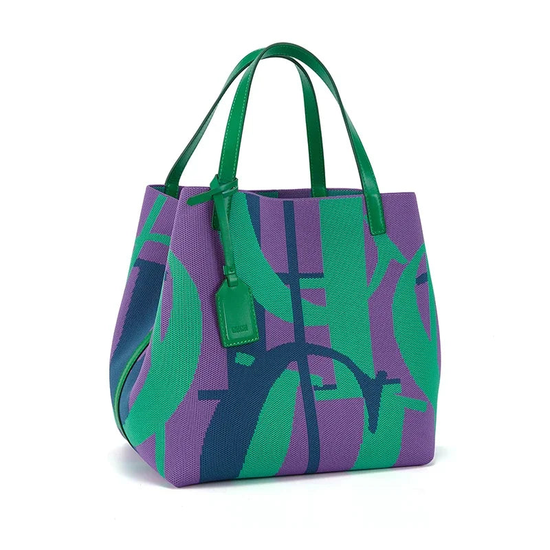 Koro - 
Women's Large Capacity Shoulder Bag Outer Exquisite Ladies Handbag Fashion Classic New Solid Color Fly Weaving Handmade