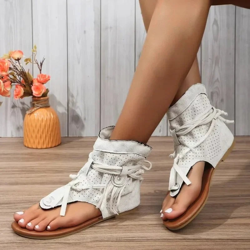 BOHARA - 
Women Sandals 2024 New Summer Bohemia Flat Sandals Women Flip Flops Gladiator Vintage Shoes for Woman Fashion Beach Flat Sandals
