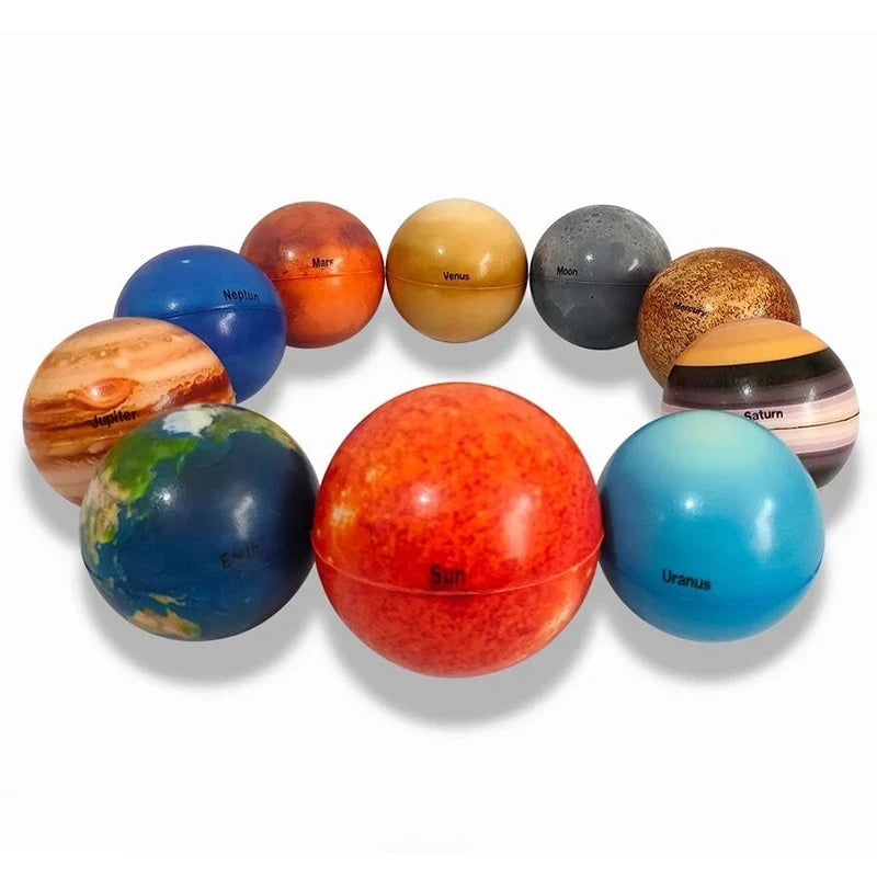 Mini World Earth Stress Balls Children Toy Foam Planet PU Globe Squeezable Balls Finger Exercise Educational Stress Relief Toys