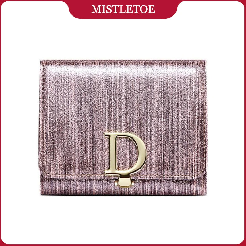 Bright - Fashion Women Cowhide Leather Wallet Anti RFID Card Holder Short Purse for Girl