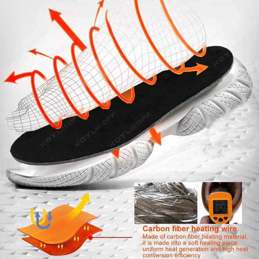 HeatWalk - USB Heated Shoe Insoles Rechargeable Free to Cut Washable Winter Outdoor Skiing Foot Warmers Warm Insoles For Shoes