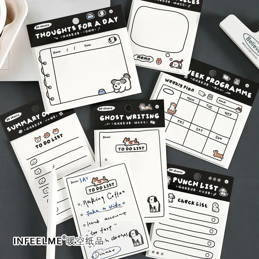 30sheets Memo Note Happy Business List Series Schedule Weekly Plan List Notes Check-in N Times Sticky Notes Stationery Note Pad