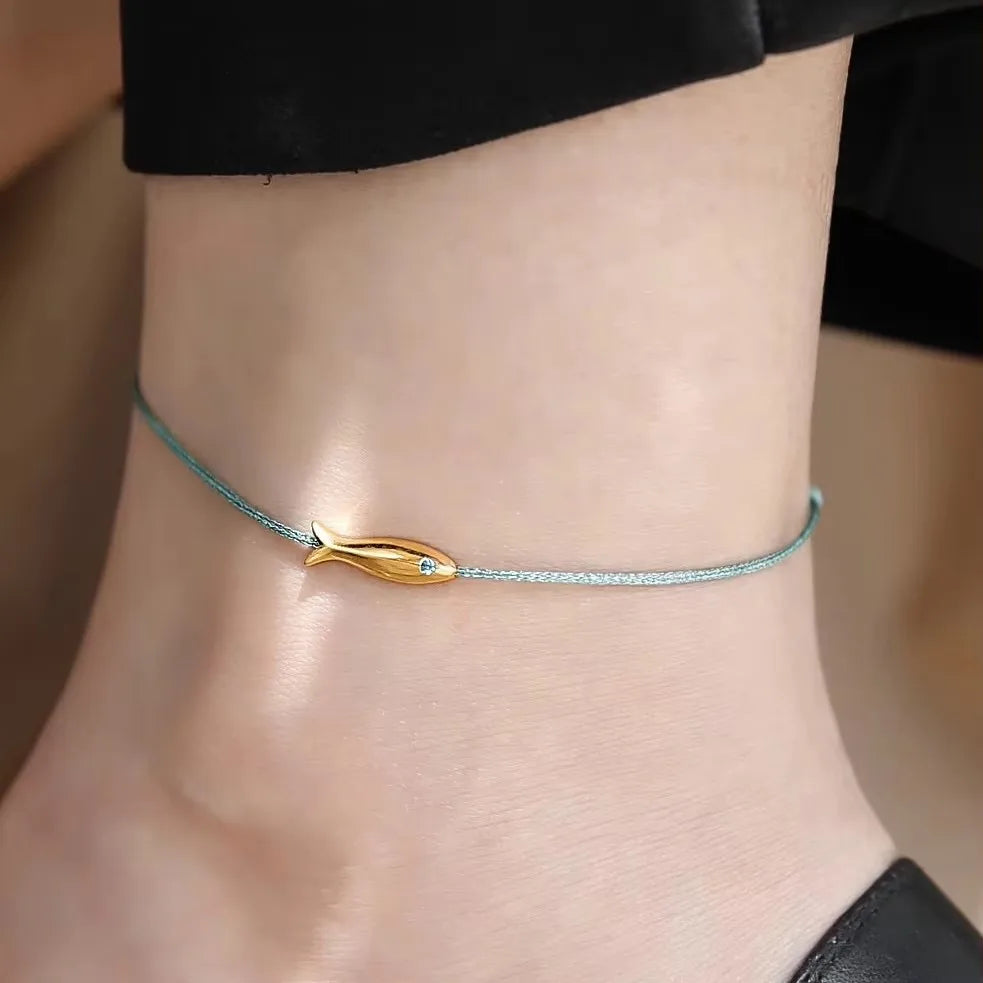 LYSEN - 
VENTFILLE 925 Sterling Silver Double Layer Anklet for Women Geometric Disc Anklet Bracelet Summer Jewelry