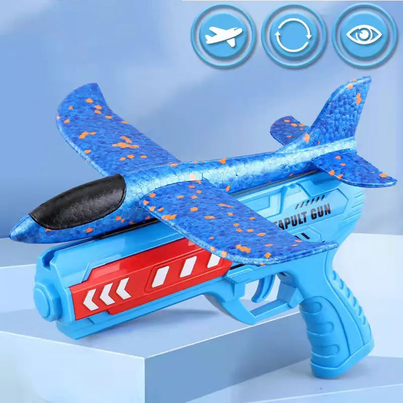 Airplane Launcher Toys Outdoor Sports Flying Toys Children's Foam Ejection Aircraft Toys Birthday Gifts for Boys Girls